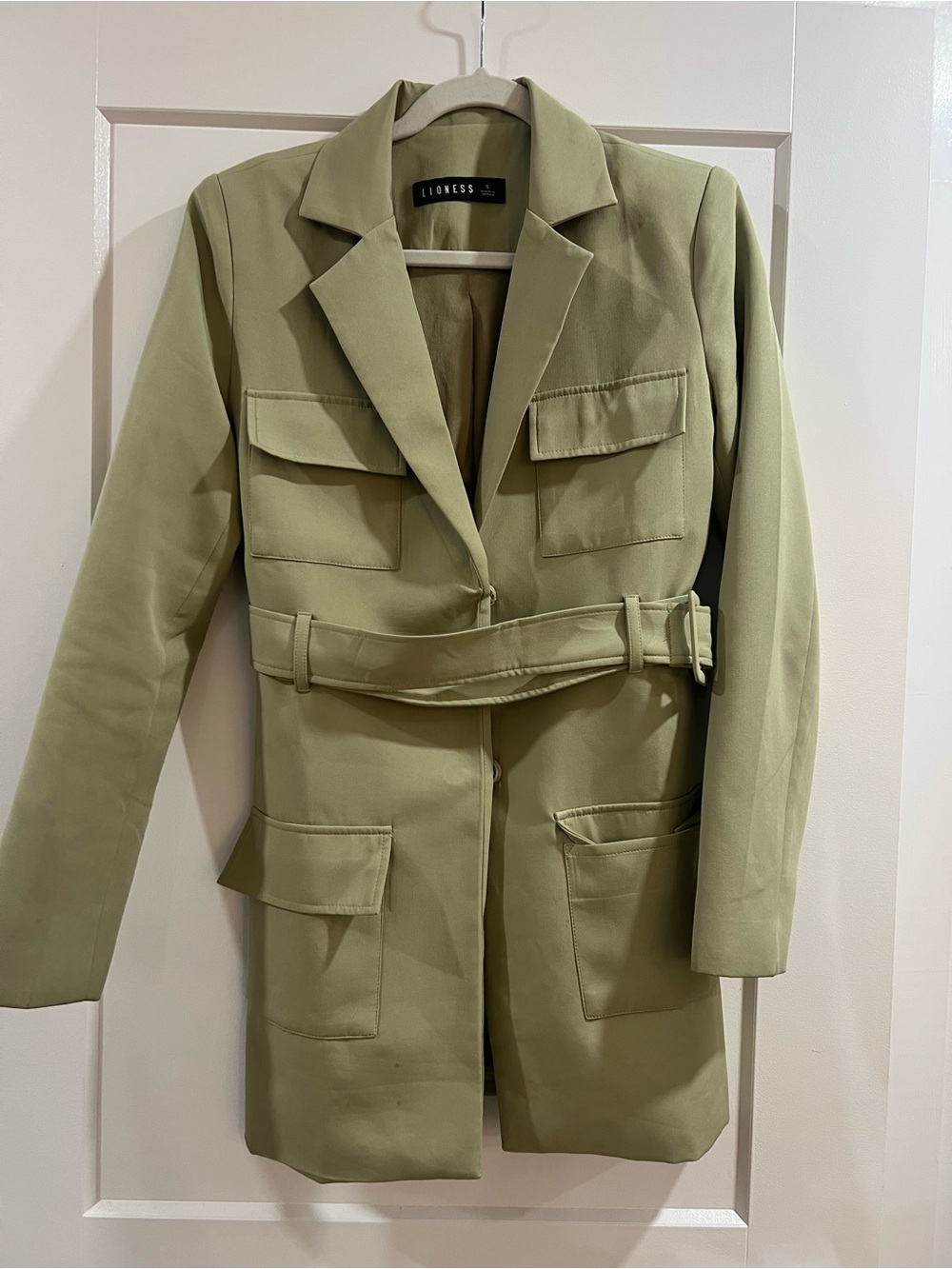 Lioness Olive Green Utility Mini Dress Blazer